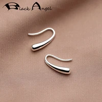 black angel minimalist 925 sterling silver stud earrings for women student trendy water drop elegant rose gold bride jewelry