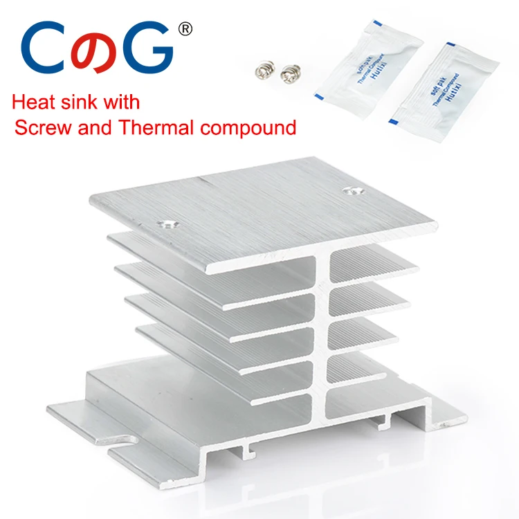 CG 10A 25A 40A DA Однофазный DC контроль AC радиатор 24-480VAC к 3-32VDC SSR-10DA 25DA 40DA пластиковая крышка твердотельное реле - Габаритные размеры: Heat Sink