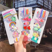 6pcsset children sweet barrettes candy hair clips headband cartoon rainbow hairpins for girls kids fashion hair accessories