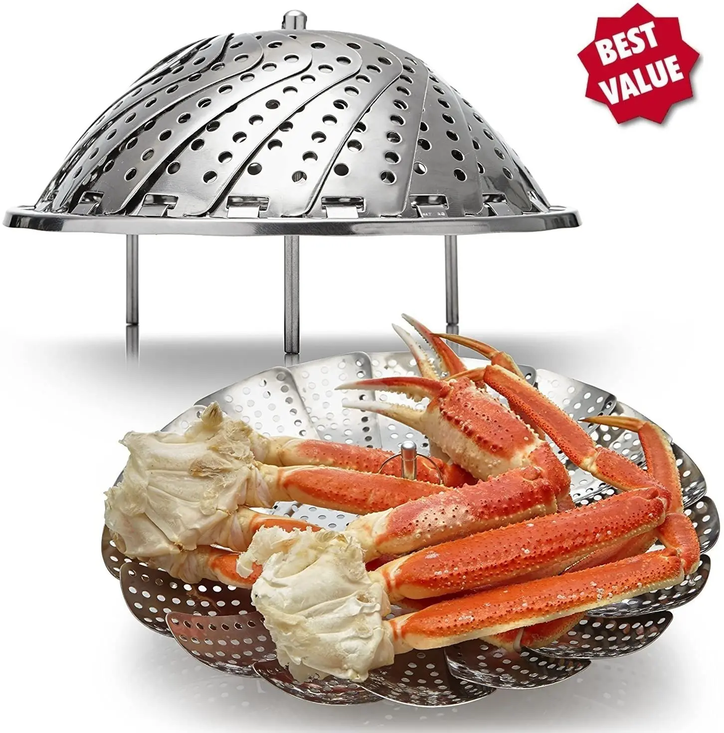 

Folding Dish Steam Stainless Steel Food Steamer Basket Mesh Vegetable Cook Stainless Steel Steamer Grid Expandable Kitchen Tool