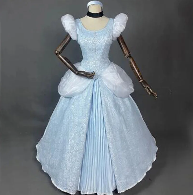 Halloween Cinderella Dress Newest High Quality Cosplay Princess Costume Adult Lace Up Corset Wedding Evening Party Ball Gown