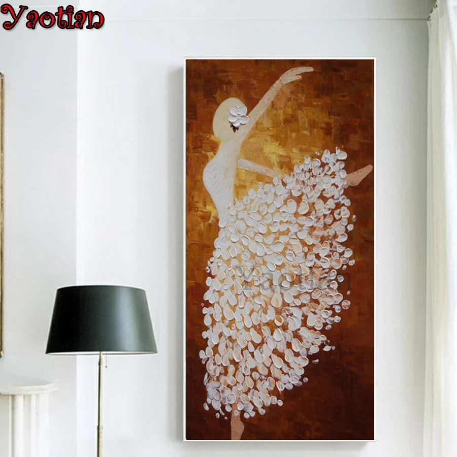 

Современная Абстрактная живопись искусство Алмазная вышивка балетные костюмы Алмазная мозаика для девочек камни в форме ромба картина, вы...