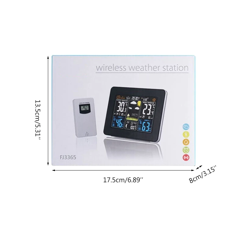 

Weather Station LCD Digital Alarm Clock RF Wireless Indoor Temperature Humidity