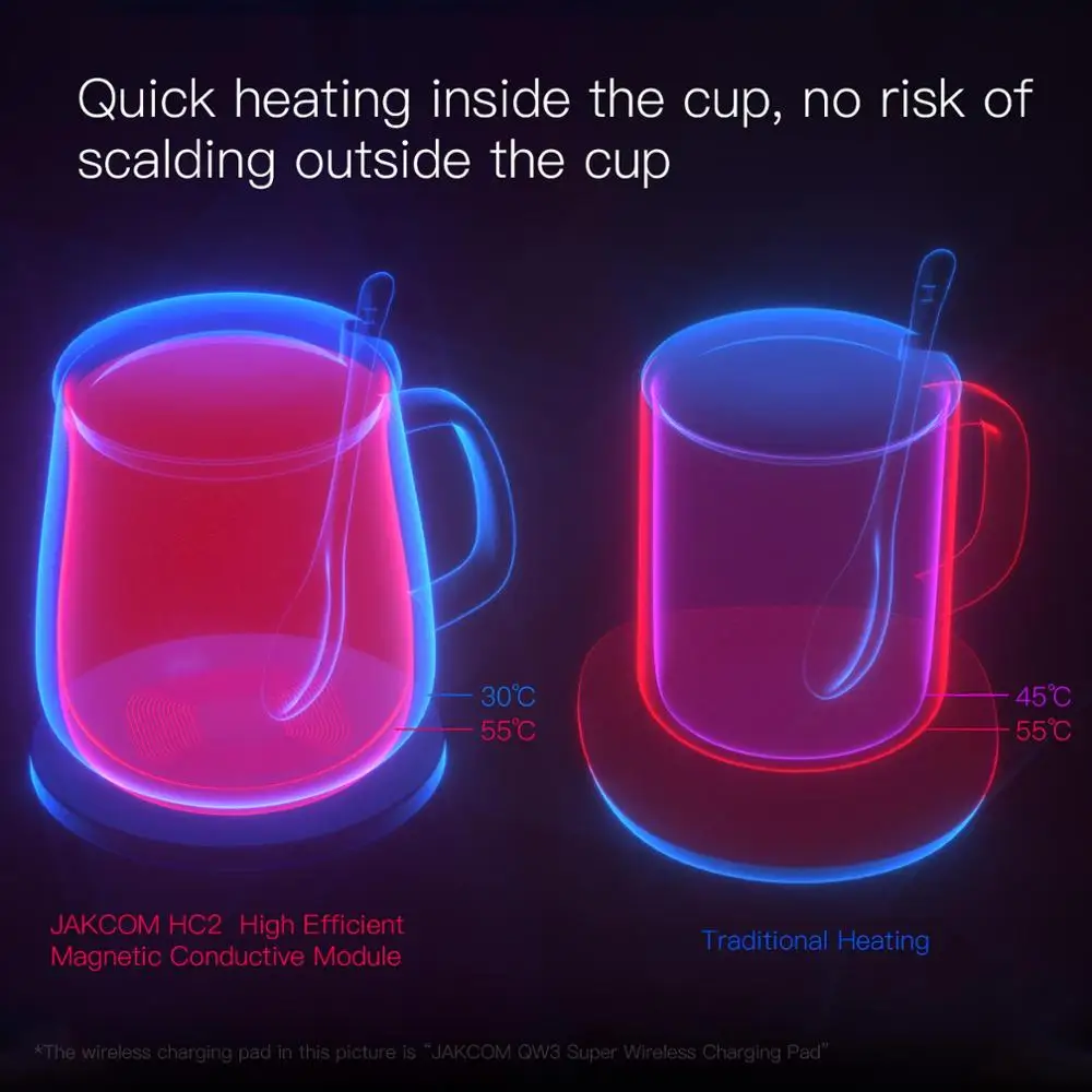 

JAKCOM HC2 Wireless Heating Cup Best gift with 8 lite wireless charger charging pad cargador watch dock station