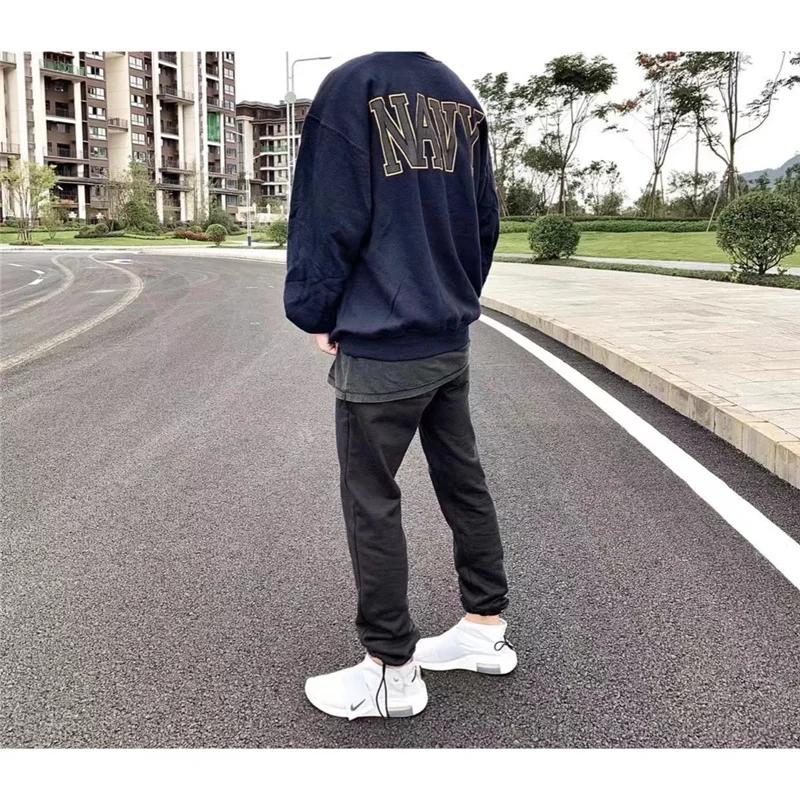 

Same The Upper Body Reflective Letter Print Crew Neck Sweater 2021 Spring and Autumn Fashionable Men's and Women's Sweater