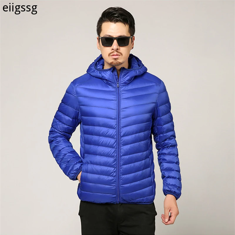 Men's All-Season Ultra Lightweight Packable Down Jacket Water and Wind-Resistant Breathable Coat Big Size Men Hoodies Jackets