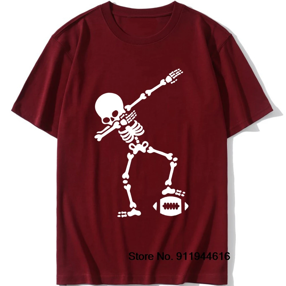 

Dab Dabbing Skeleton Rugby Football Cotton Short Sleeve Normal Funny T Shirt Graphic Harajuku Retro T-shirt Streetwear