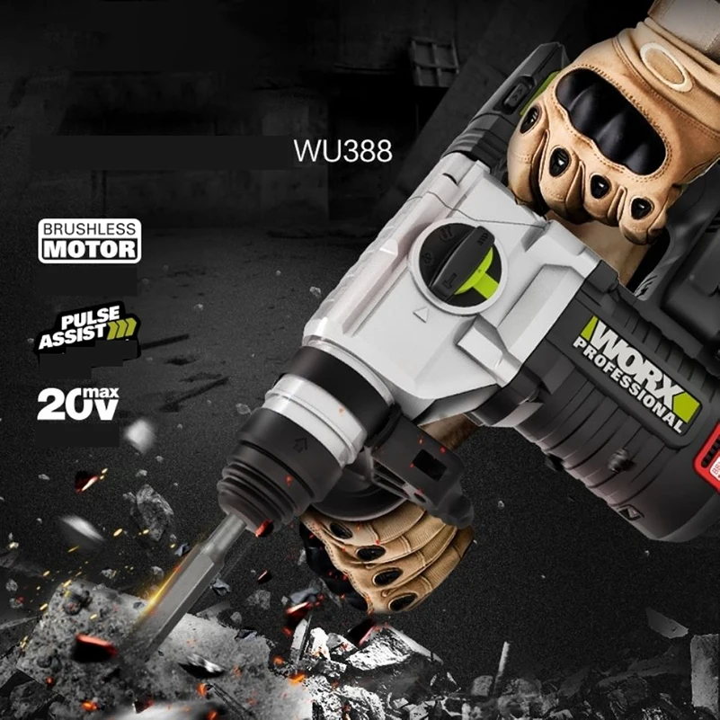 Ударная дрель WORX WU388 бесщеточный двигатель с перезаряжаемой литиевой батареей 1200