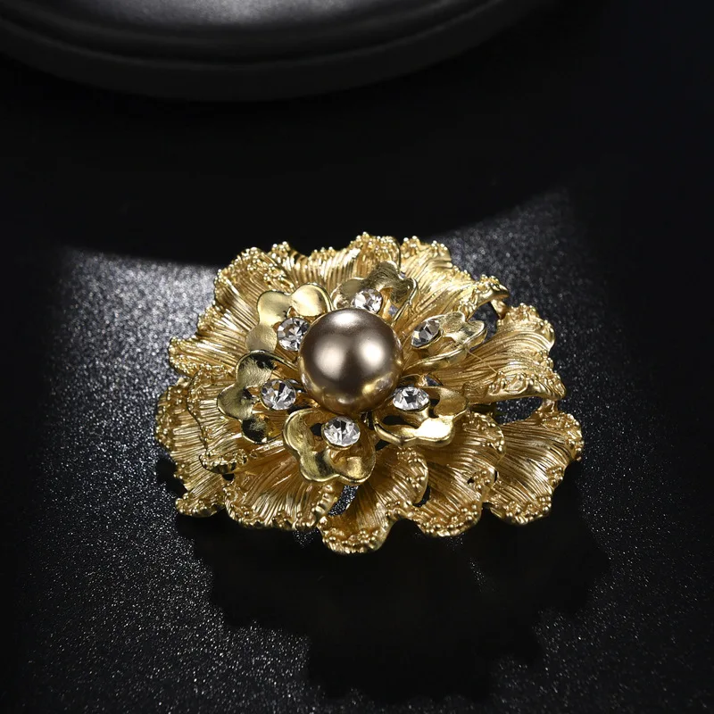 Высококачественная корейская модная брошь с жемчугом и кристаллами булавка для