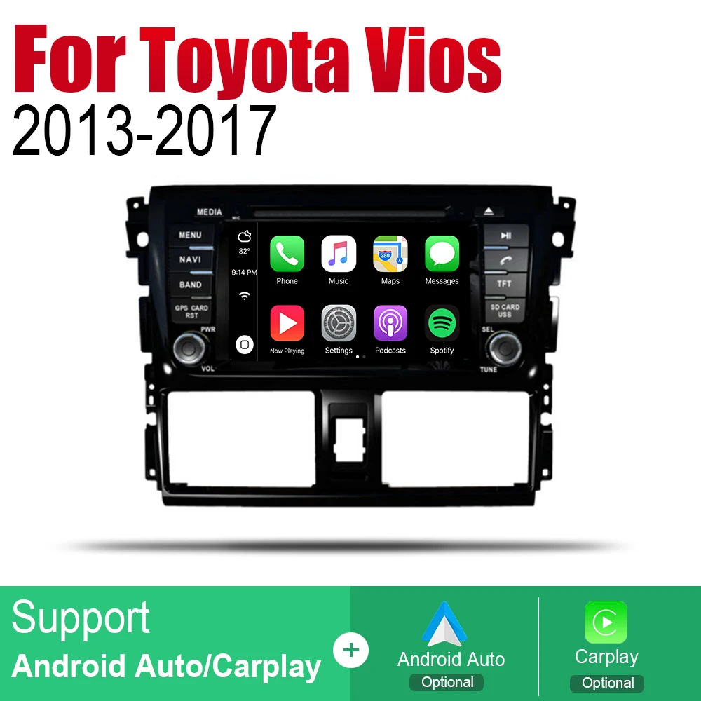 Автомагнитола ZaiXi 2 Din Android DVD для Toyota Vios 2013 ~ 2017 автомобильный мультимедийный плеер