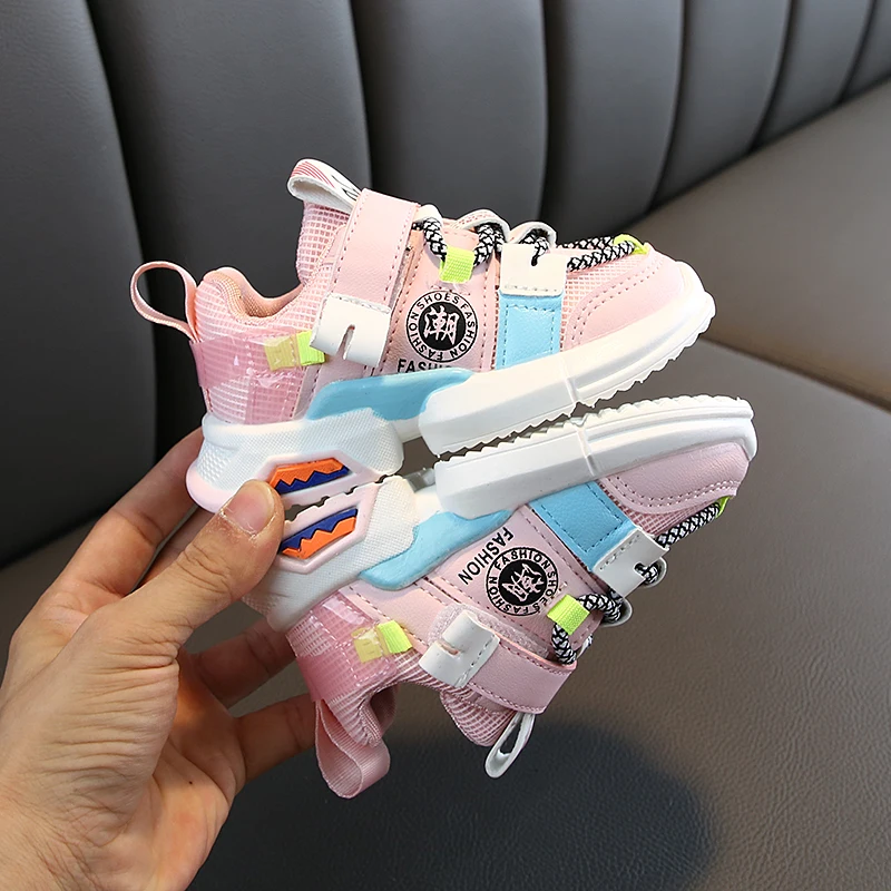 Детские модные кроссовки смешанных цветов 3 цвета дышащая Спортивная обувь для