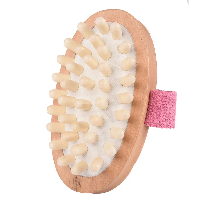 

Hand-Held Wooden Body Brush Massager Cellulite Reduction Relieve Tense Muscles New