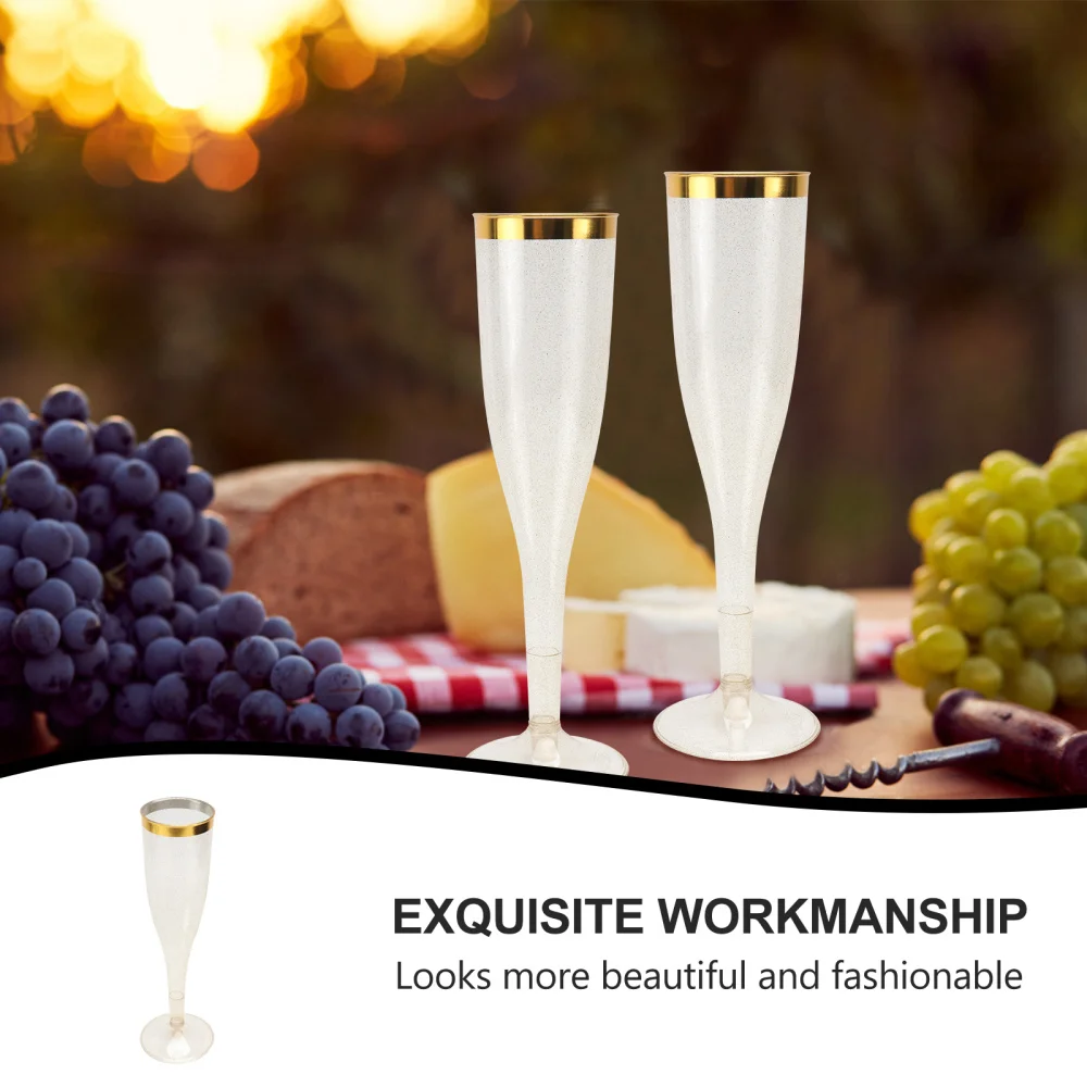 

6pcs Disposable Champagne Drinking Cups Unique Champagne Flutes Disposable Cups