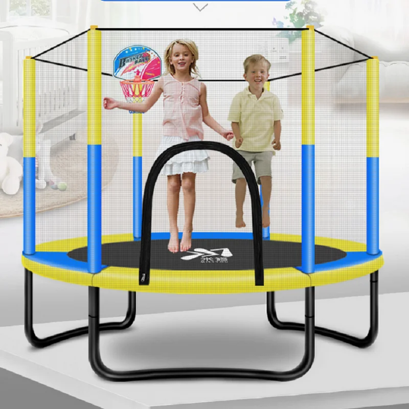 

60 inch Round Kids Mini Trampoline Enclosure Net Pad Rebounder Outdoor Exercise Home Toys Jumping Bed Max Load 250KG PP,Alloy