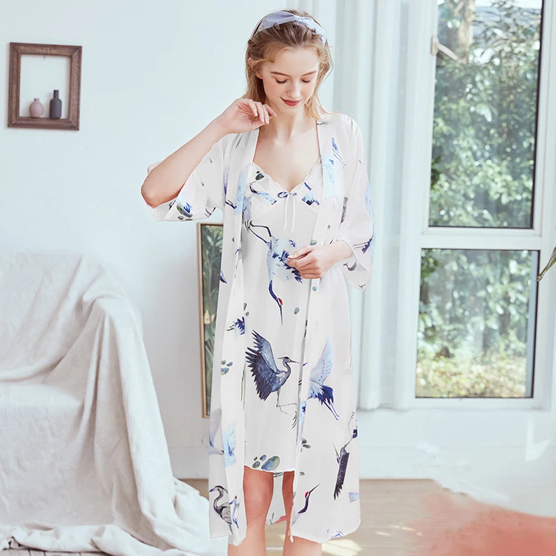 Шелковая женская пижама с длинными подтяжками костюмы для домашнего