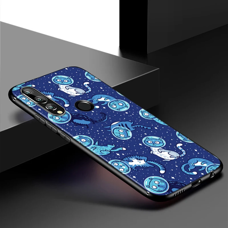 

Silicone Cover Cat Playing in space for Huawei Honor 10i 9X 8X 20 10 9 Lite 8 8A 7A 7C Pro Lite Phone Case