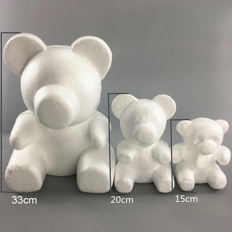 

1pc 20cm 35cm Foam Teddy Bear of Roses Mold DIY Gifts Polystyrene Styrofoam Wedding Valentine's Day Present