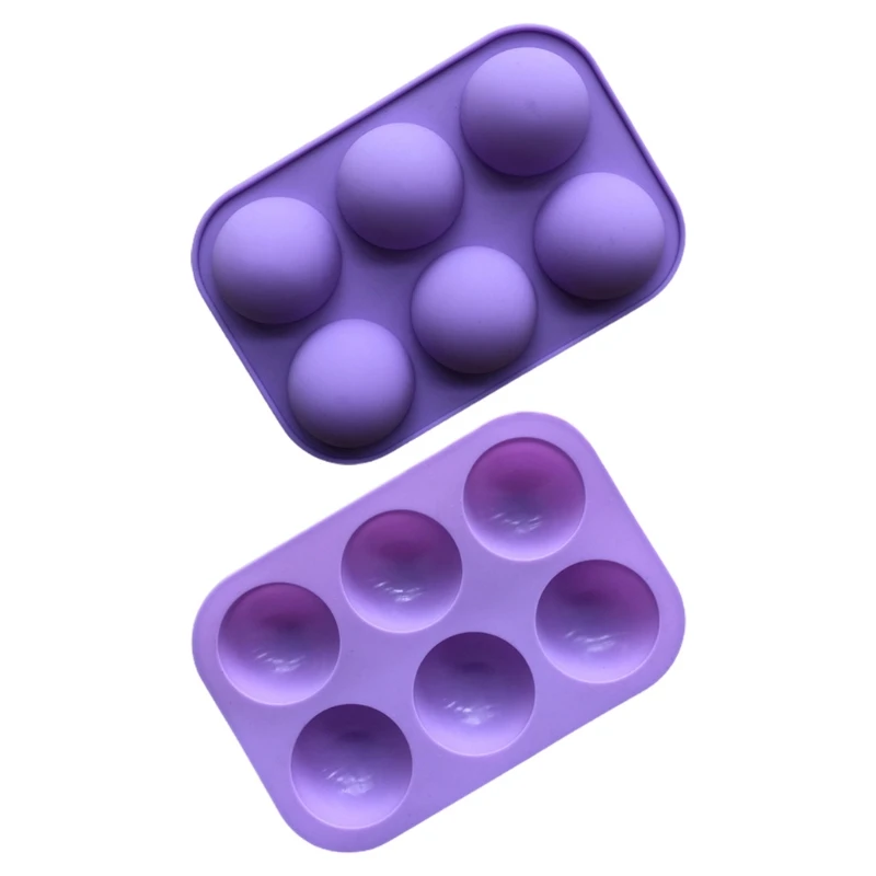 

6 Cavity Small Semicircle Cake Baking Molds Silicone Chocolate Candy Non-stick 27RF