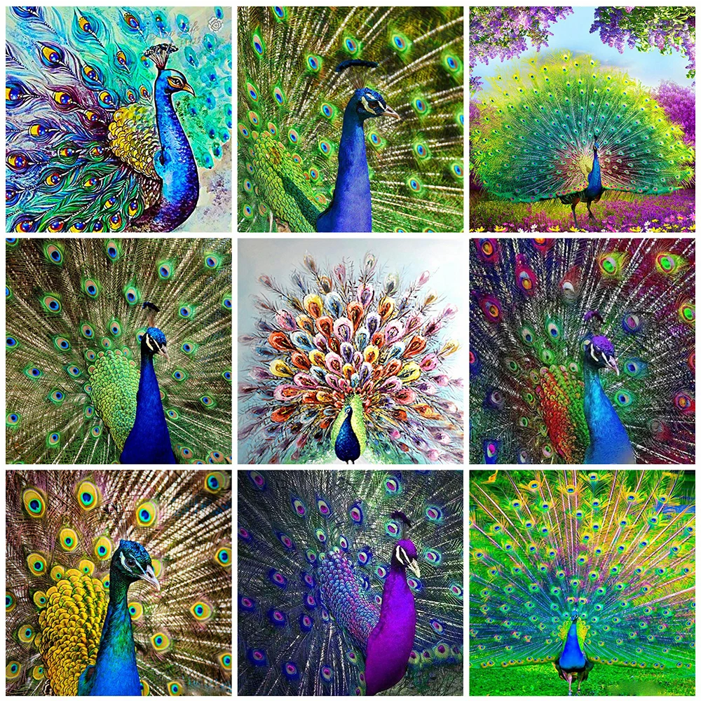 

EverShine DIY Diamond Embroidery Peacock Picture Of Rhinestones Diamond Painting Animal Mosaic New Arrival Handmade Gift