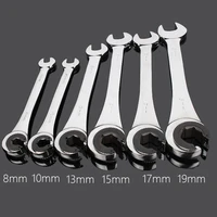 1pc 8 19mm tubing ratchet wrench spanner combination wrench flex head metric oil flexible open end wrenches tools
