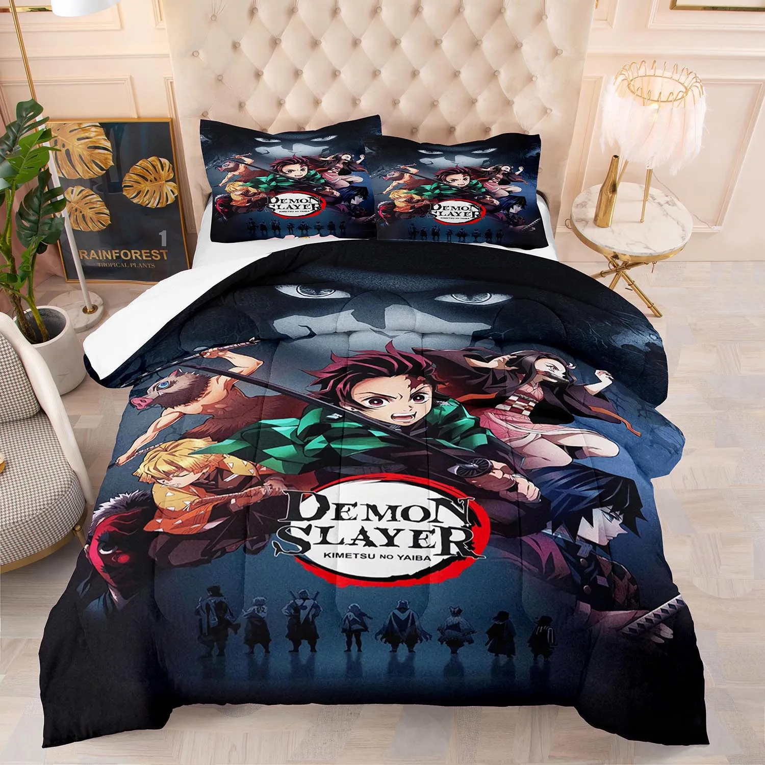 Anime Kochou Shinobu Kamado Nezuko Cosplay Duvet Cover Cartoon Bedding Sets Bed Set Quilt Comforter Covers Home Textiles | Дом и сад