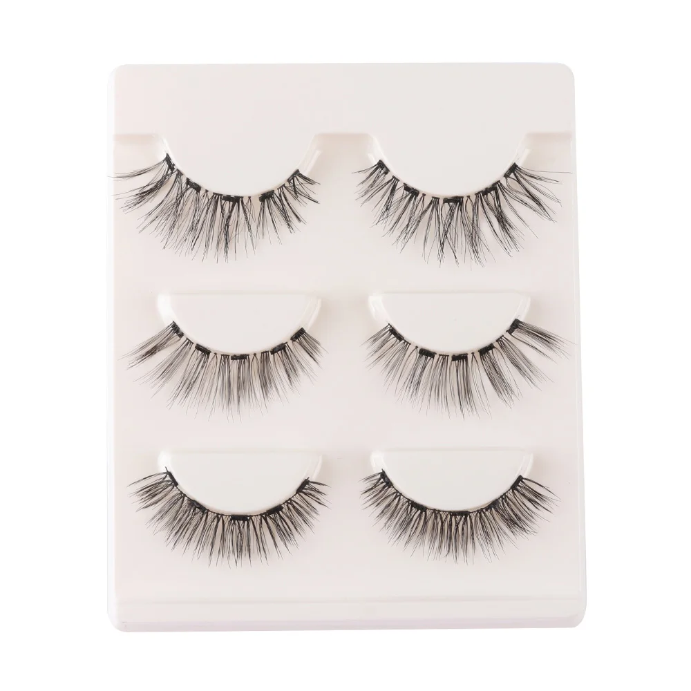 3 пар/кор. магнитные накладные ресницы для магнитной подводки глаз натуральные