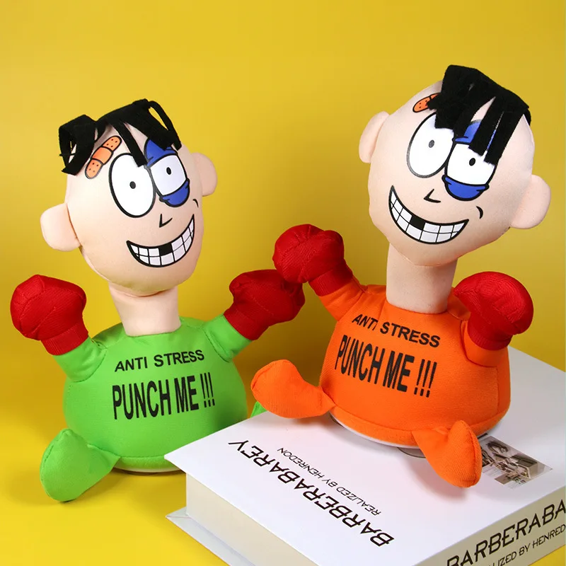 

Punch me villain electric plush toy creative vent screaming doll decompression toy funny ornament