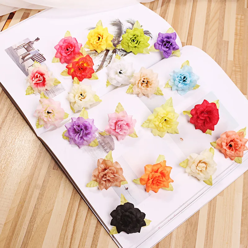 10 шт. 4 5 см Мини Роза ткань искусственный цветок для свадебной вечеринки домашнее