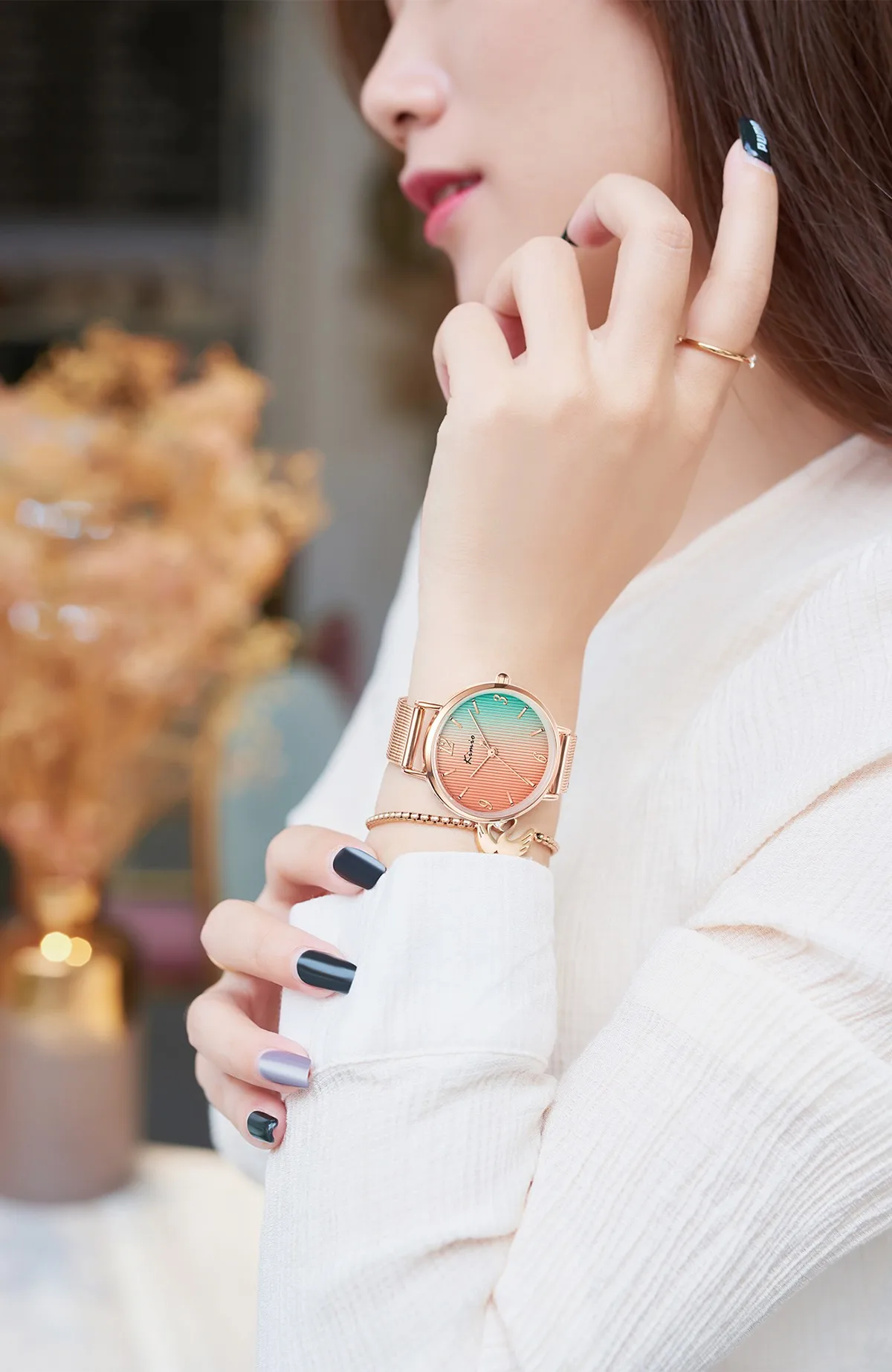Часы женские наручные стильные Kimio Bangle K6426M-CZ1RRK |