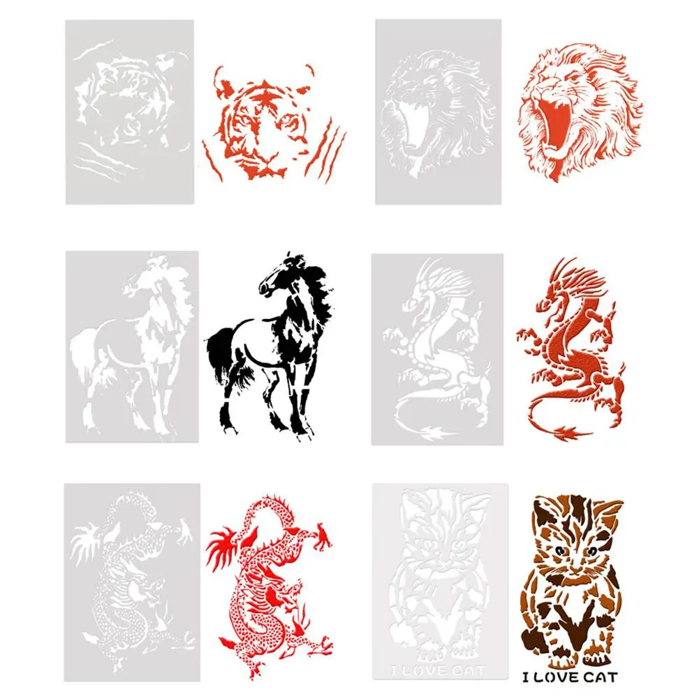 GloryStar 1 шт выдалбливают трафареты животных Граффити Шаблон картины|Таблички и
