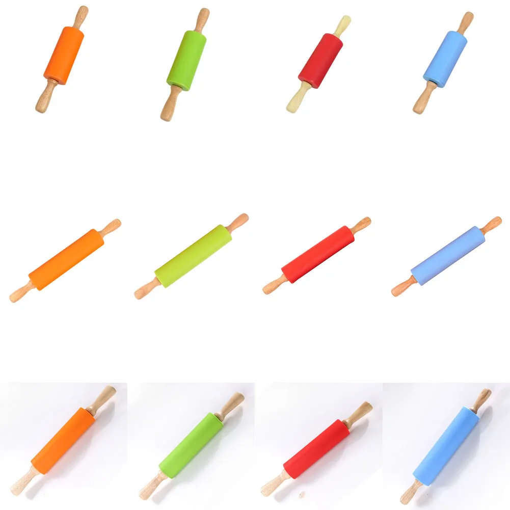 

Non-stick Fondant Rolling Pin For Kids Fondant Cake Dough Roller Decorating Cake Roller Crafts Baking Cooking Tool Color Random