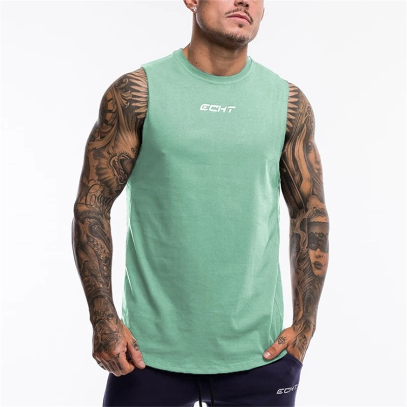 

Men Summer Bodybuilding Workout Sleeveless Tank Tops Mens Gyms Clothing Fitness Jogger Undershirt Casual Breathable Vest New