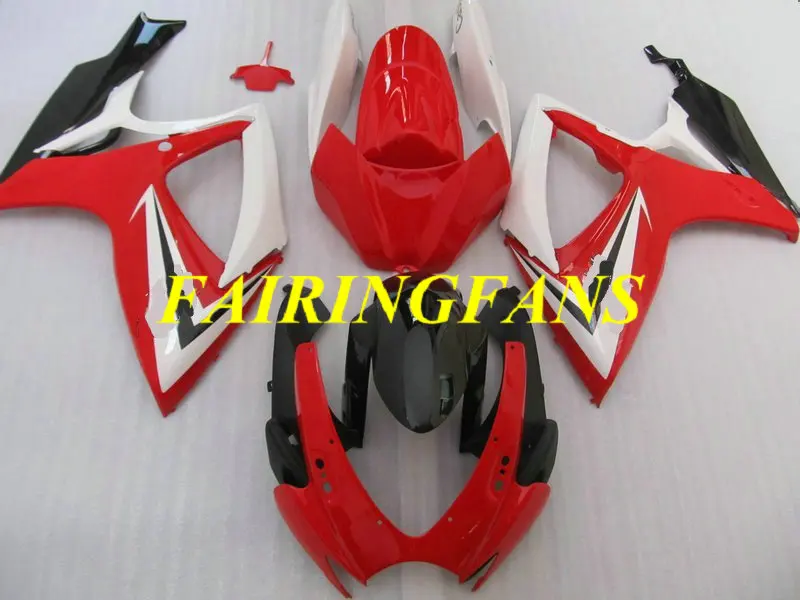Литья под давлением обтекателя тела для GSXR600 750 K6 06 07 R 600 GSXR750 2006 2007 красные белые