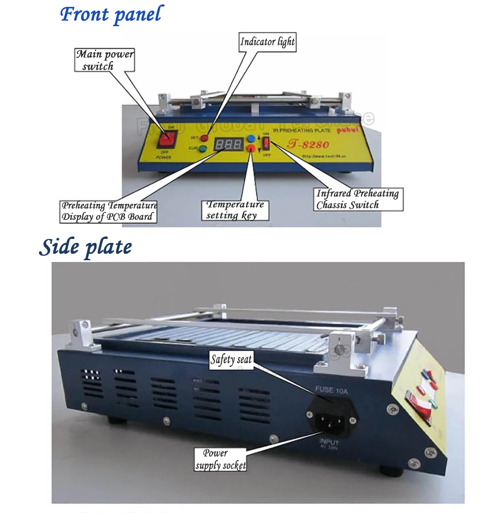 PUHUI T8280 инфракрасный высокой мощности PID интеллектуальный контроль температуры нагревательный T-8280 PCB Подогрев паяльная станция с термостатом