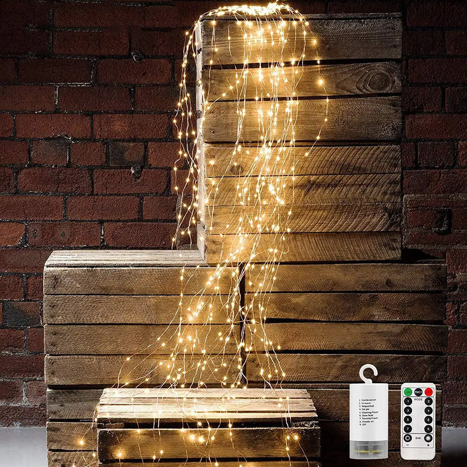 

2M 200LED Bunch Lights Copper Wire Waterfall Vine String Light For Christmas Wedding Party Holiday Tree Decoration