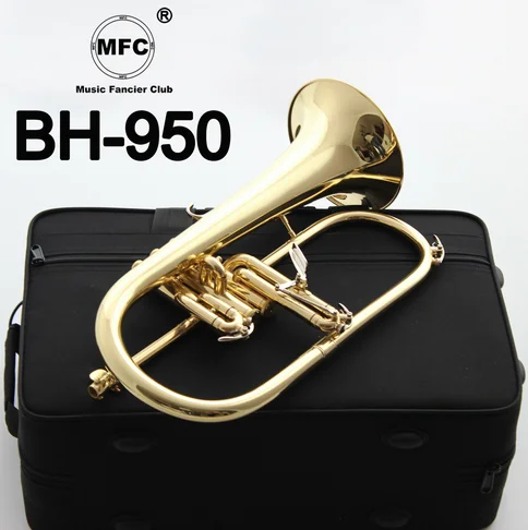 Музыкальный Профессиональный флугелрон Fancier Club золотой лак с чехлом