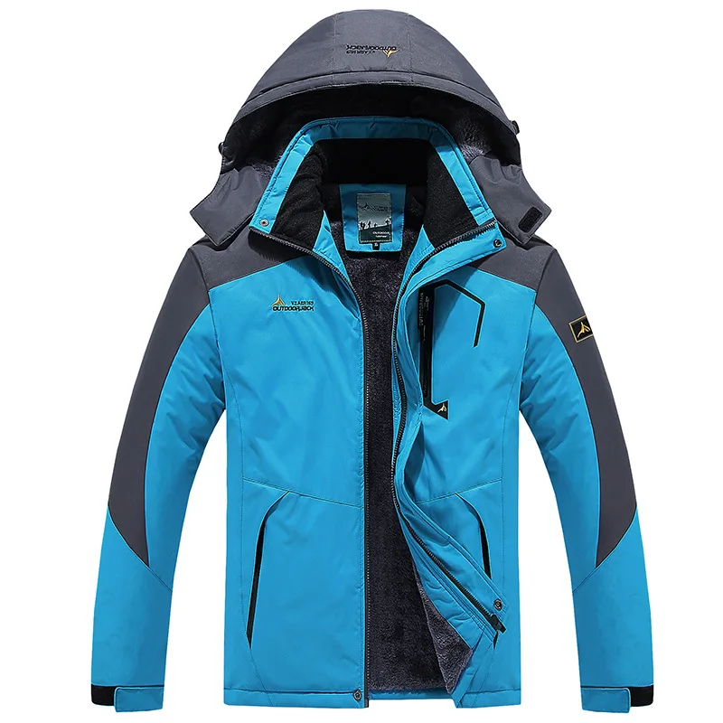 Lake Blue Jacket TWTOPSE Для мужчин зимние Водонепроницаемый спортивные катание на сноуборде и лыжах куртка теплая одежда, для катания на велосипеде, для рыбалки, с защитой от ветра Пеший Туризм Кемпинг флисовой куртки пальто для активных видов спорта вне помещений - Цвет: Lake Blue Jacket