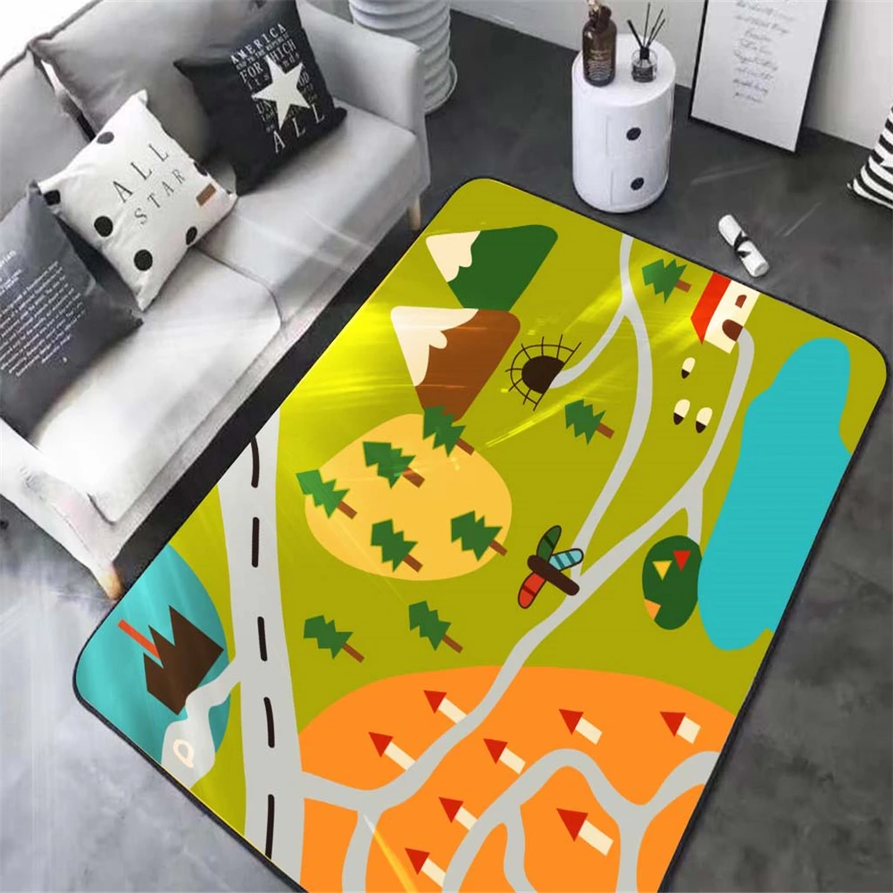 Мультяшный Радужный коврик с грибами ковры декор для комнаты девочек детский