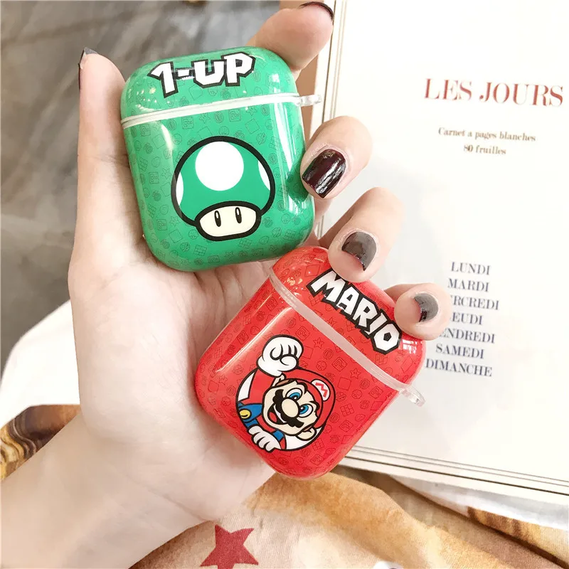 Милый мультяшный Супер Марио тоад гриб жесткие чехлы для наушников Apple Airpods 1/2