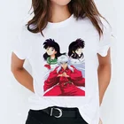 Женская Летняя короткая футболка с принтом японской манги Инуяша, 2021