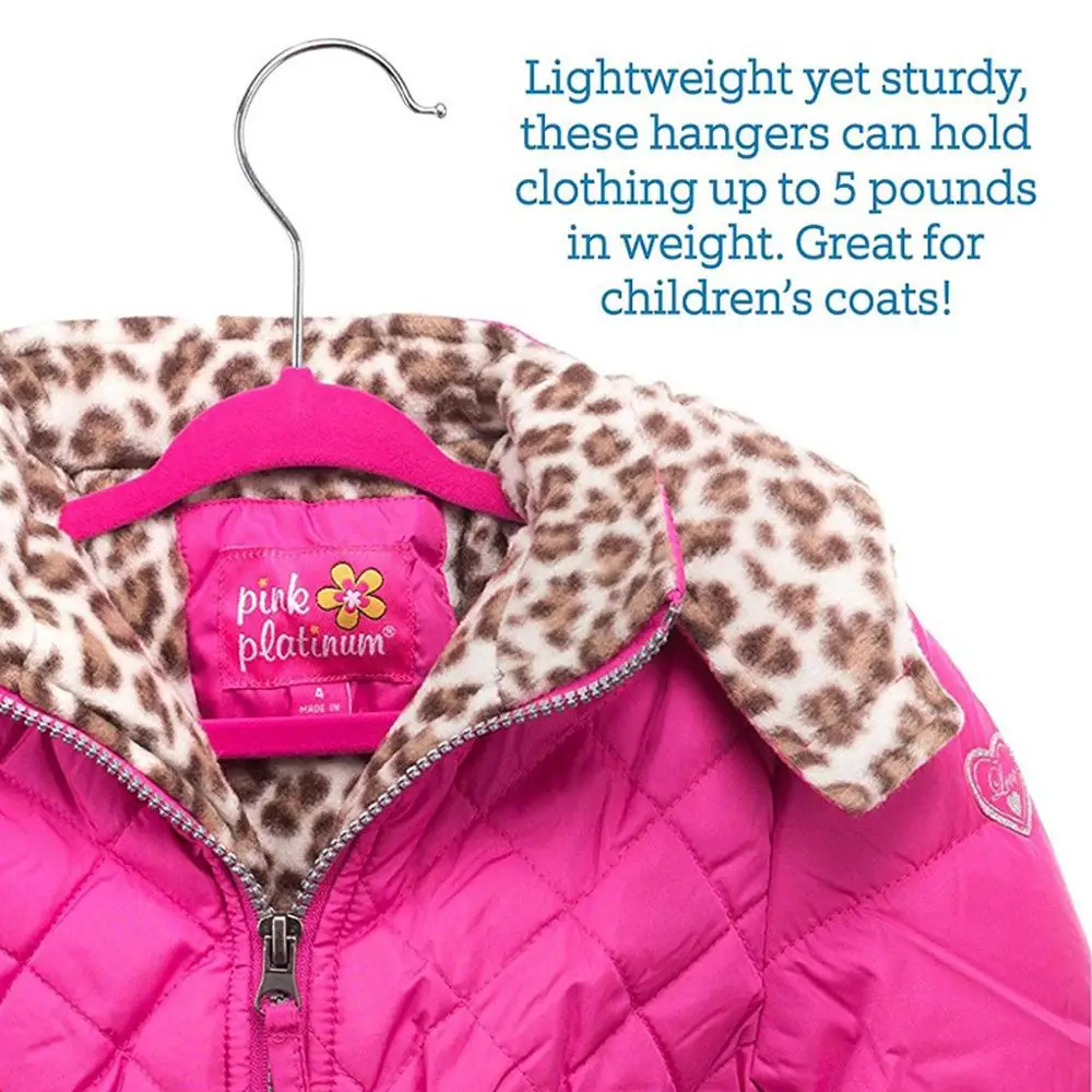 30 шт. в упаковке Нескользящие розовые бархатные детские вешалки для курток брюк