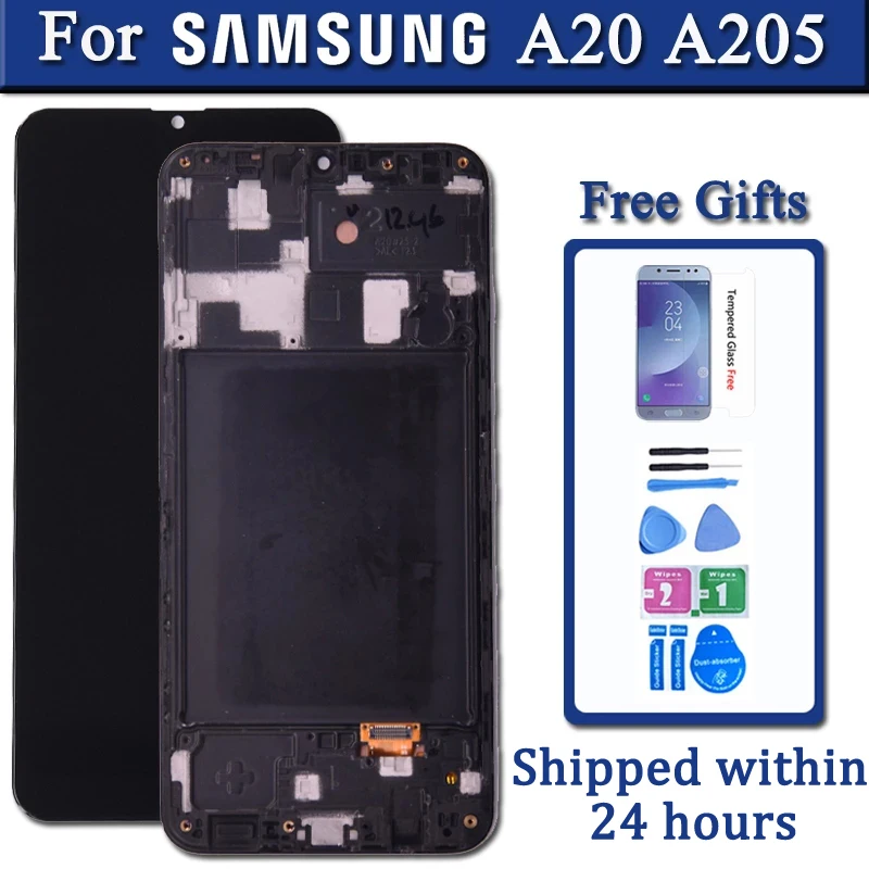 Дигитайзер для Samsung galaxy A20 A205 SM A205F A205FN ЖК дисплей с сенсорным экраном дигитайзер в