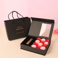 soap flower gift box jewelry box flip creative lipstick necklace set box valentines day birthday gift 12pcs floral soap
