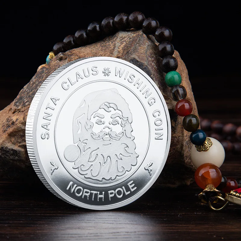 Santa Claus Commemorative Coins Three-dimensional Embossed Printing Metal Christmas Gifts Home Ornaments | Дом и сад