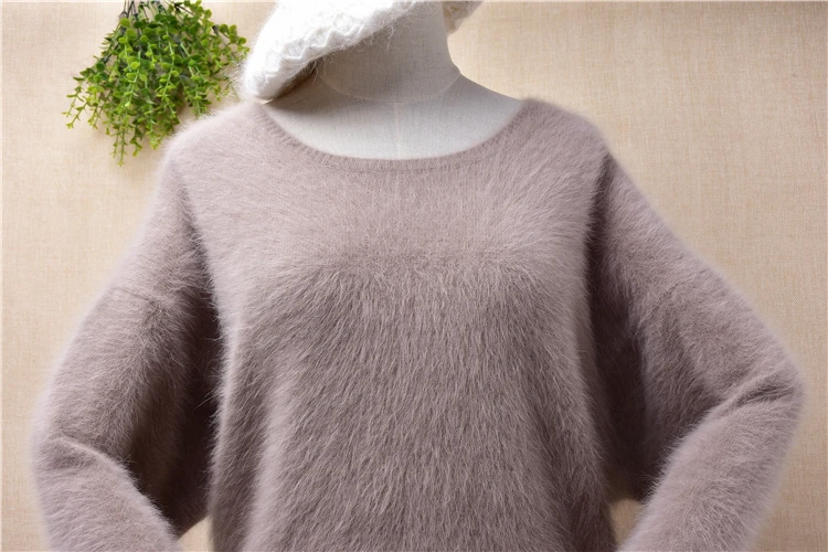 Женский модный Пушистый свитер из меха норки и кашемира вязаный Свободный