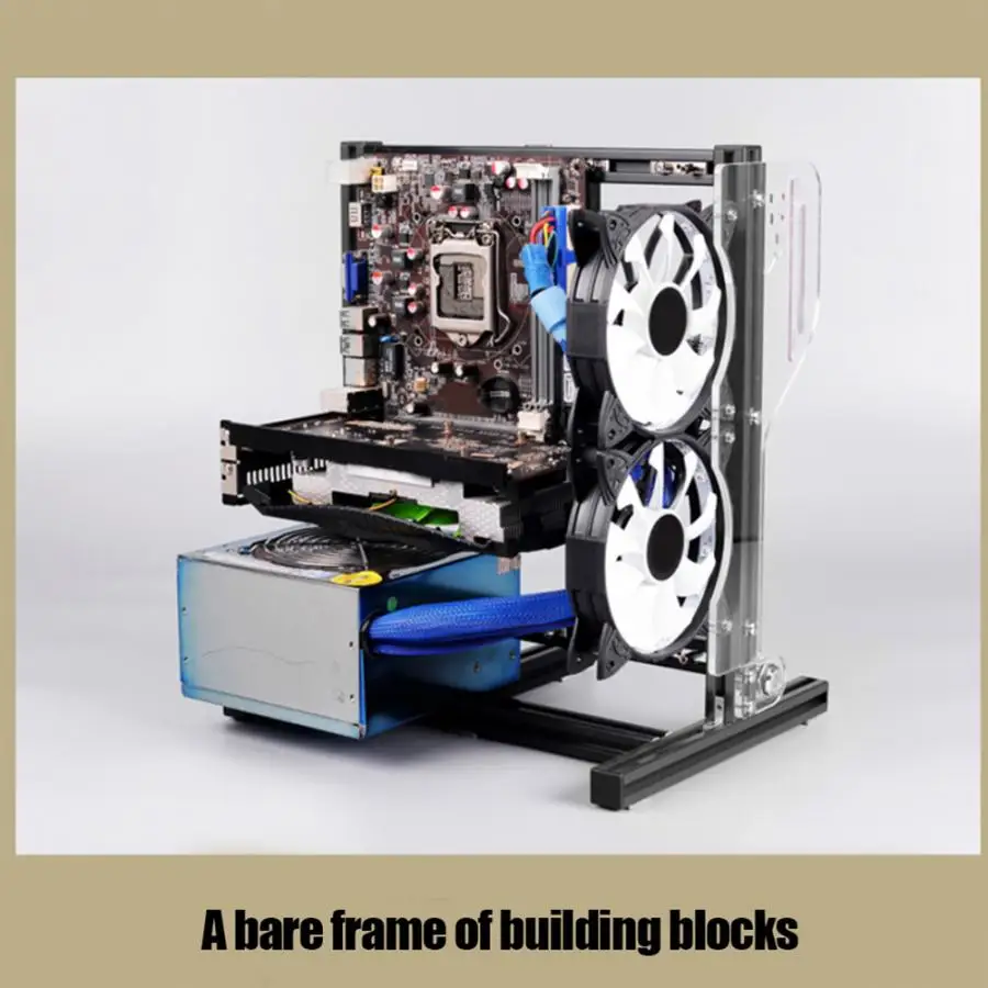 ATX/M ATX/ ITX открытая рама вертикальный разгон алюминиевая рама|Корпуса для