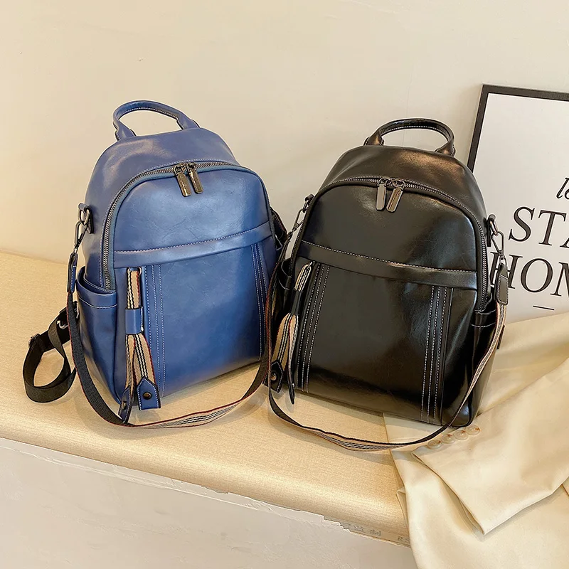 

Рюкзак женский, кожаный, многофункциональный, для школы и путешествий, зима 2020