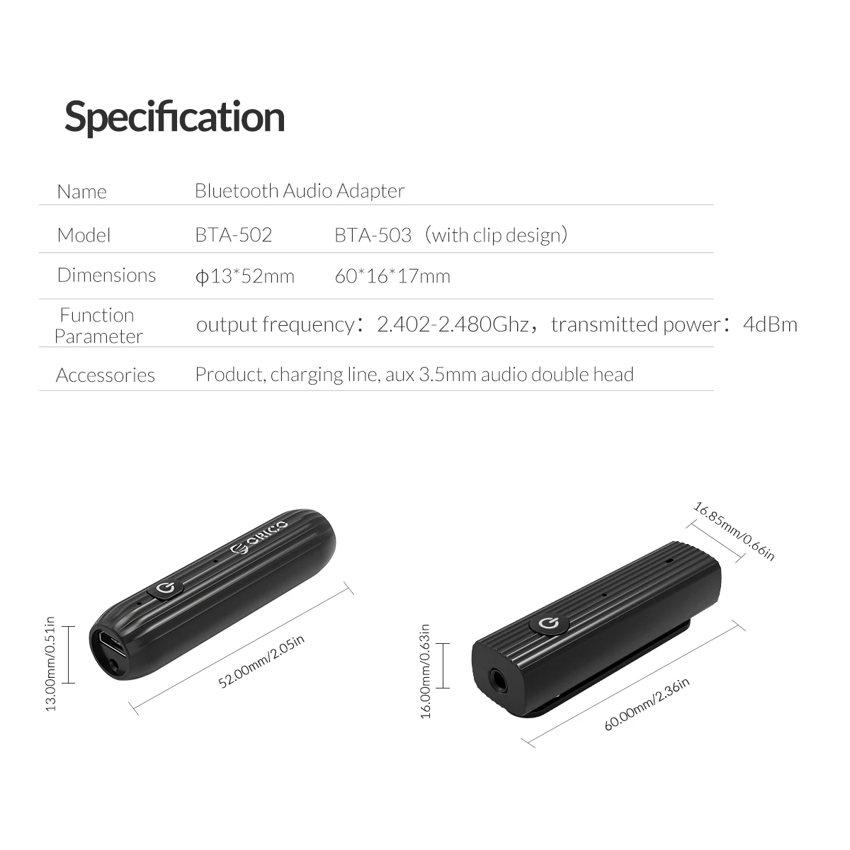 ORICO Bluetooth 5,0+ EDR аудио приемник 3,5 мм AUX адаптер Наушники динамик музыка беспроводной Bluetooth адаптер 20 м Диапазон