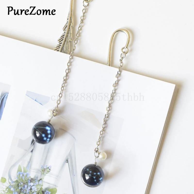 Креативный фосфоресцирующий 12 созвездий Закладки Кулон металлический маркер