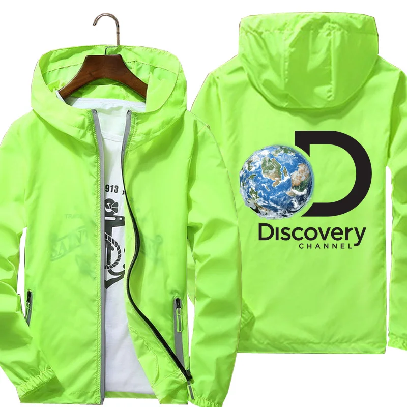 

2021 Jackets man Discovery Channel Windbreaker jacket Reflective Skin Sun Spring Autumn brand jacket printing